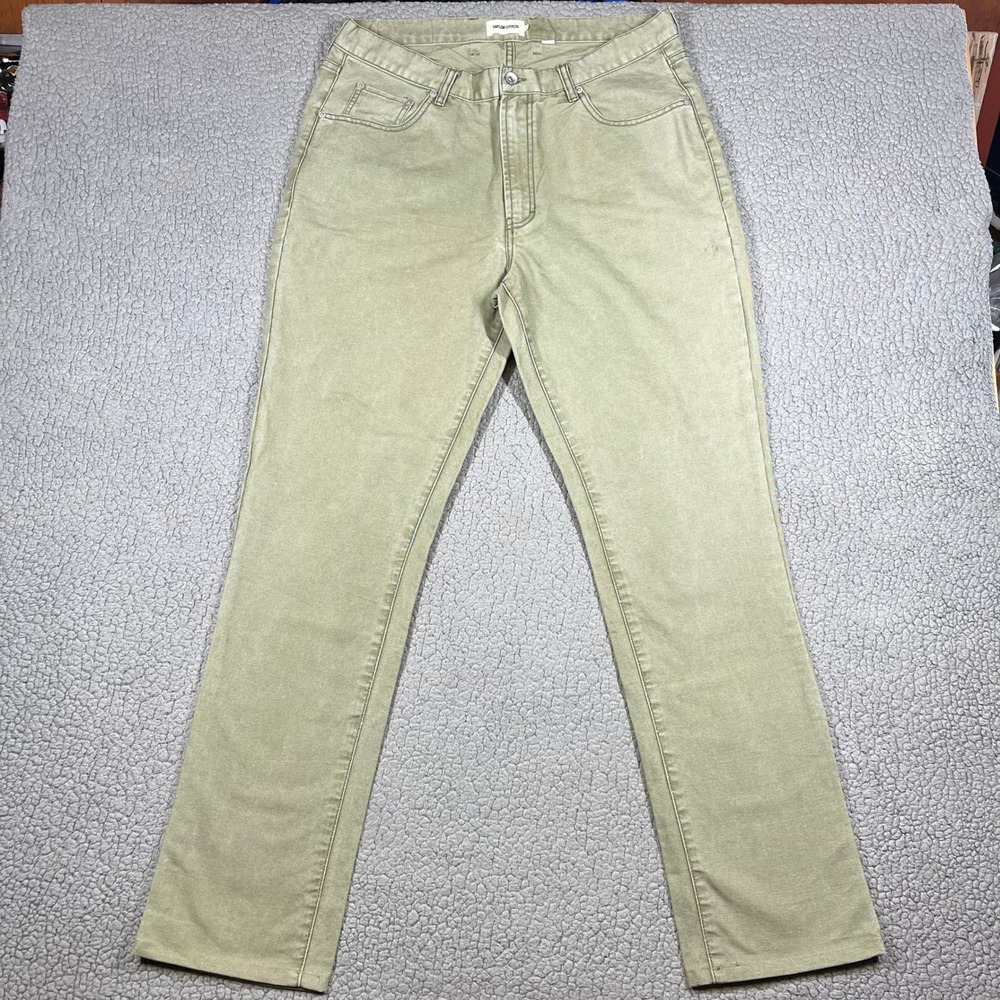 Taylor Stitch Democratic Fit Pants Mens 35 Olive Green Organic Cotton Canvas